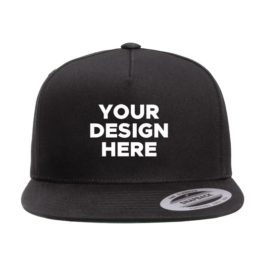 Casquette snapback en sergé de coton à cinq panneaux