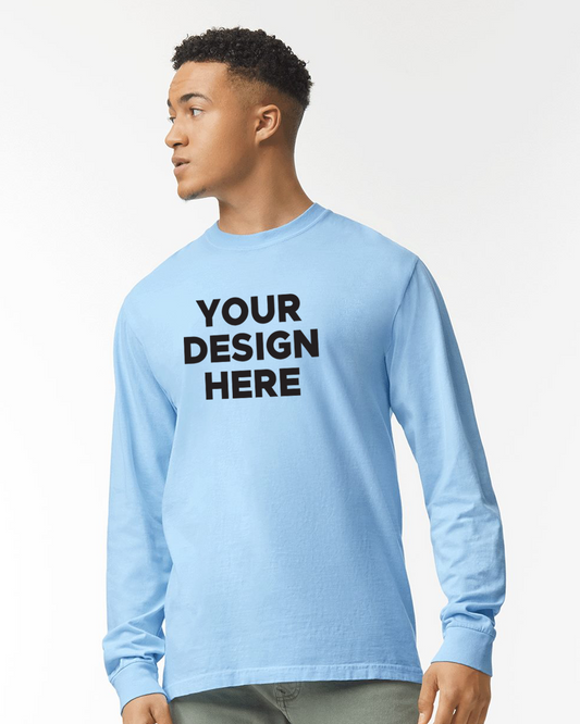 T-shirt à manches longues épais teint en pièce