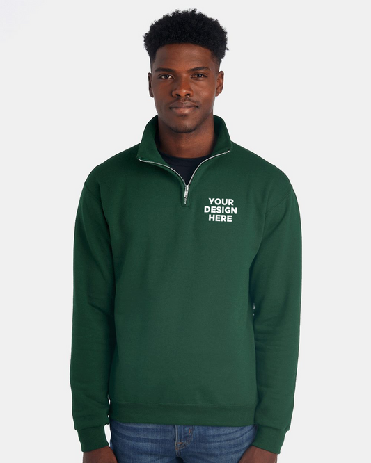 Sweat-shirt unisexe Nublend® à col cadet et fermeture éclair quart de tour