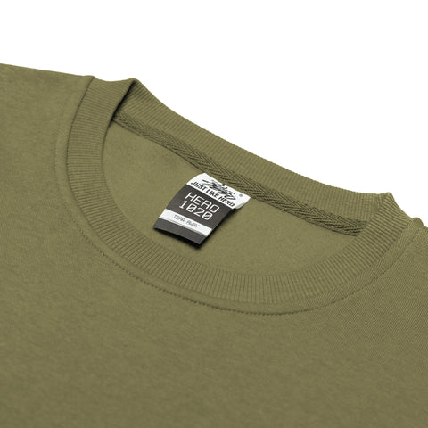 HERO-1020 Unisex Blank Crewneck Sweatshirt - Olive