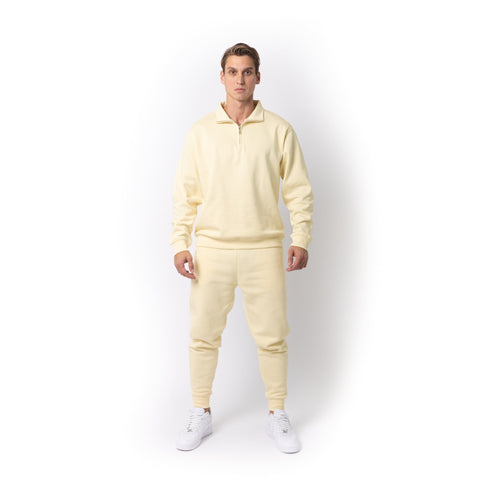HERO-4020 Unisex Quarter Zip Sweatshirt - Ivory