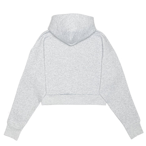 HERO-4220C Cropped Drop Shoulder Scuba 1/2 Zip Hoodie - Ash Heather