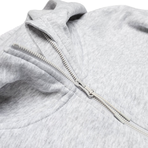 HERO-4220C Cropped Drop Shoulder Scuba 1/2 Zip Hoodie - Ash Heather