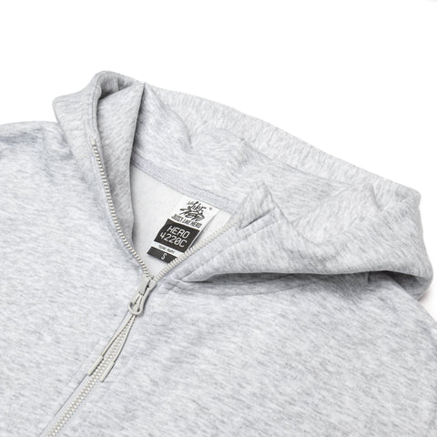 HERO-4220C Cropped Drop Shoulder Scuba 1/2 Zip Hoodie - Ash Heather