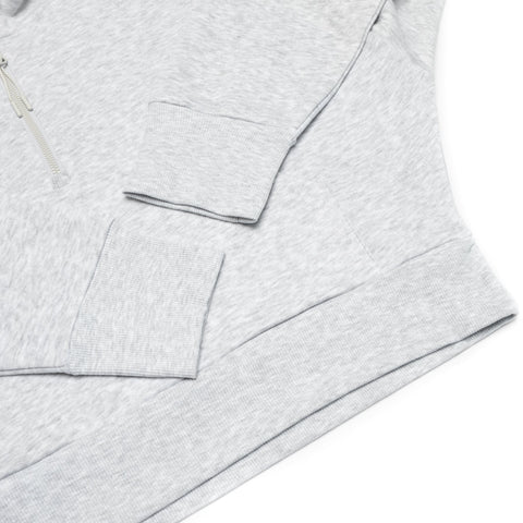 HERO-4220C Cropped Drop Shoulder Scuba 1/2 Zip Hoodie - Ash Heather