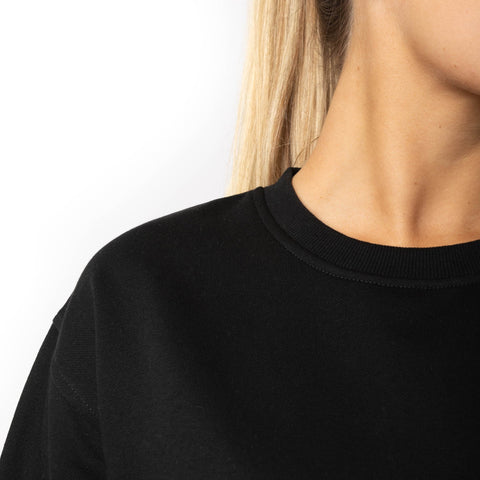 HERO-1020 Unisex Blank Crewneck Sweatshirt - Black