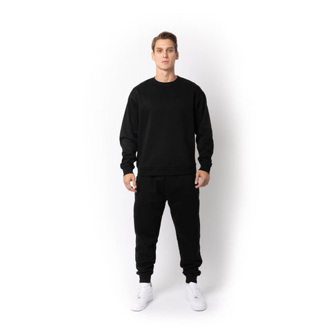 HERO-1020 Unisex Blank Crewneck Sweatshirt - Black