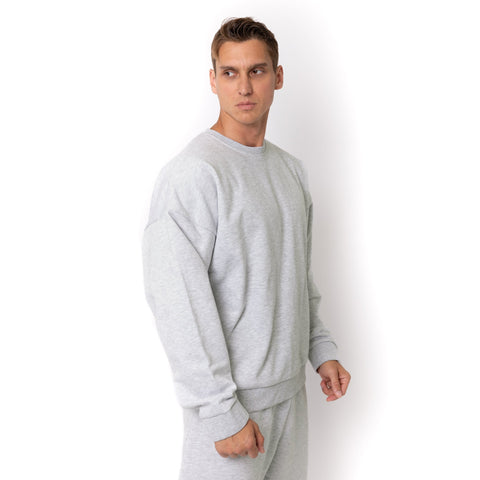 HERO-1050 MAX Unisex Blank Crewneck Sweatshirt - Ash Heather