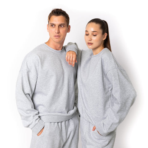 HERO-1050 MAX Unisex Blank Crewneck Sweatshirt - Ash Heather