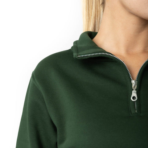 HERO-4020 Unisex Quarter Zip Sweatshirt - Forest Green