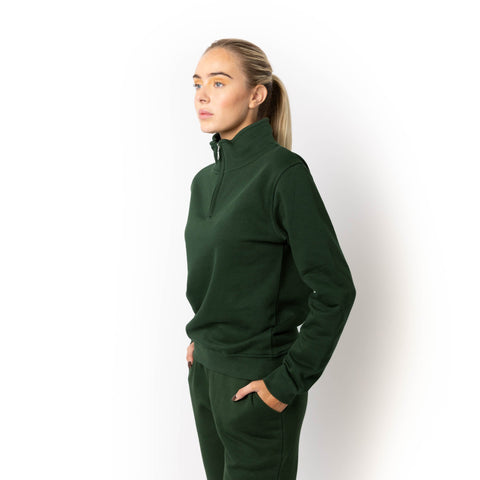 HERO-4020 Unisex Quarter Zip Sweatshirt - Forest Green