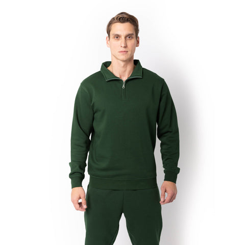 HERO-4020 Unisex Quarter Zip Sweatshirt - Forest Green
