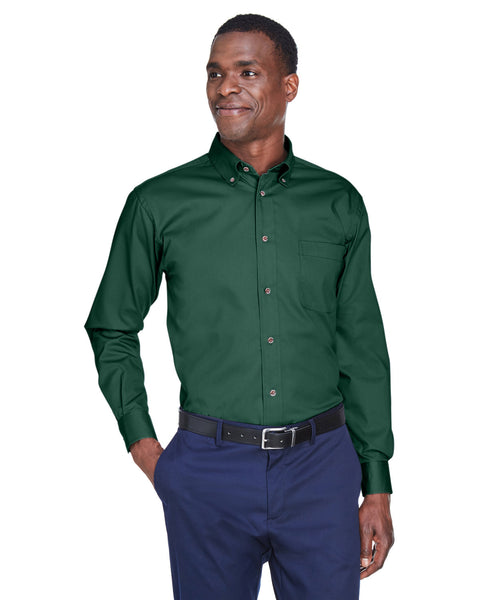 Men's Easy Blend Long-Sleeve Twill Shirt with Stain-Release