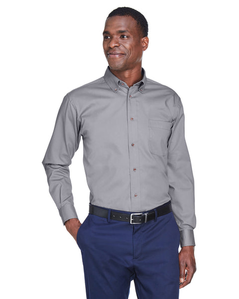 Men's Easy Blend Long-Sleeve Twill Shirt with Stain-Release