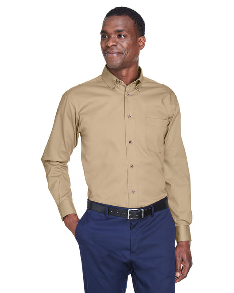 Men's Easy Blend Long-Sleeve Twill Shirt with Stain-Release
