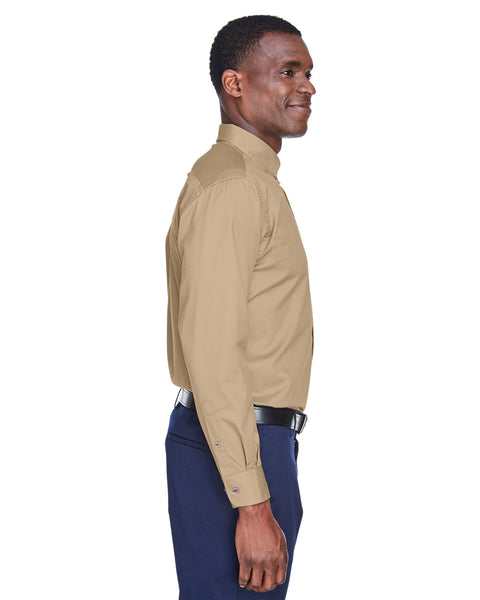 Men's Easy Blend Long-Sleeve Twill Shirt with Stain-Release