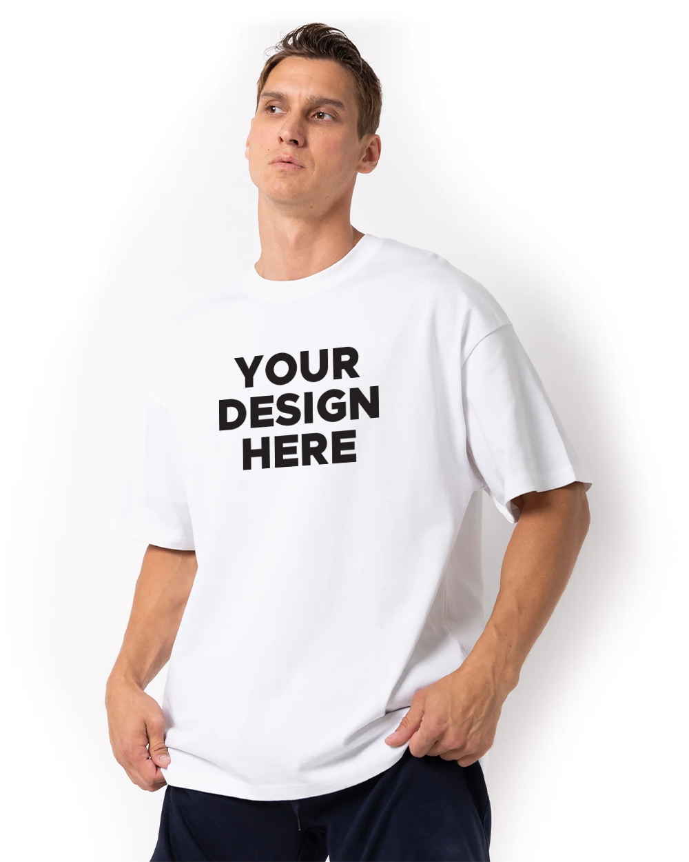 T-shirt unisexe surdimensionné super épais HERO-300