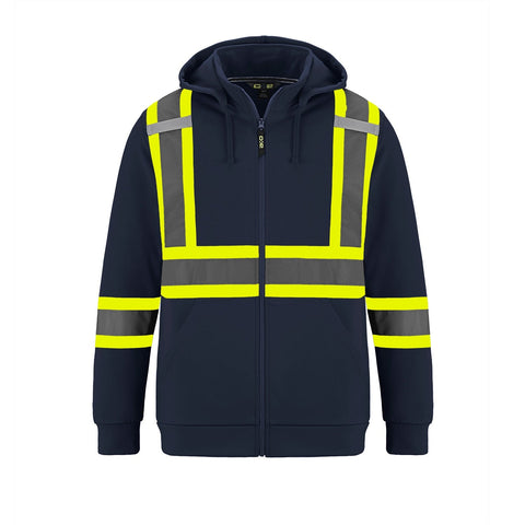 L01380 - Infinity - Hi-Vis Full Zip Hooded Sweatshirt w/ Detachable Hood