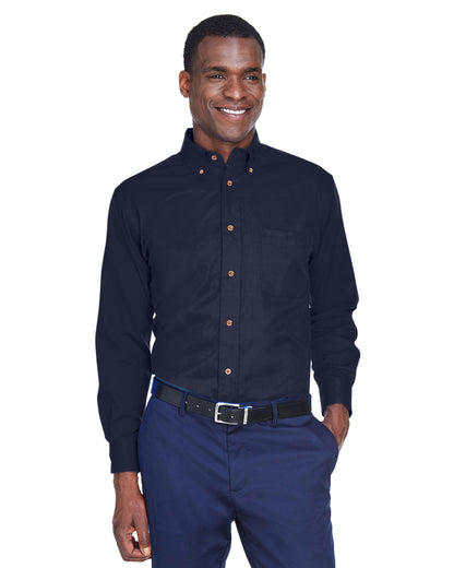 Chemise en sergé à manches longues Easy Blend pour homme avec traitement antitache