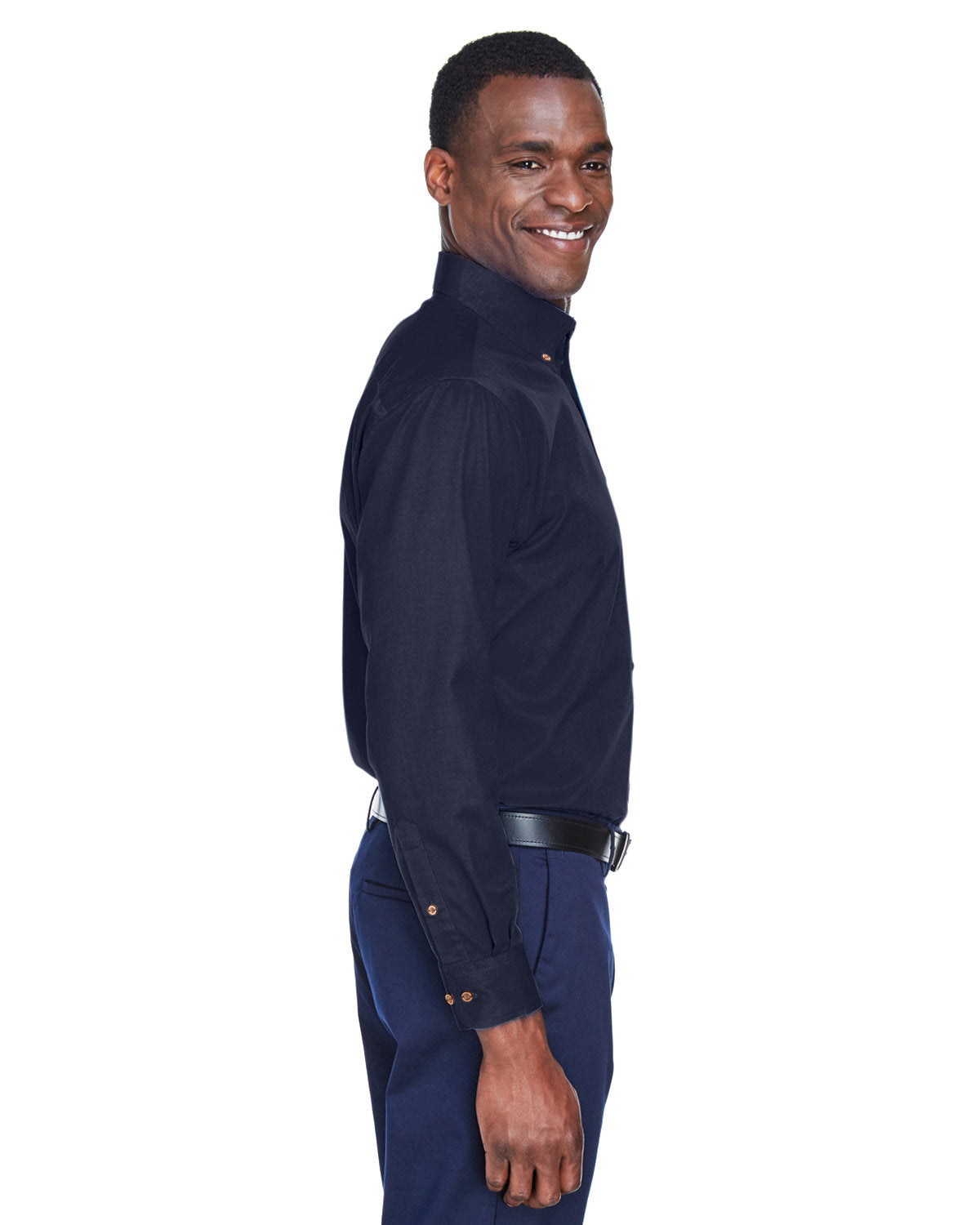 Chemise en sergé à manches longues Easy Blend pour homme avec traitement antitache